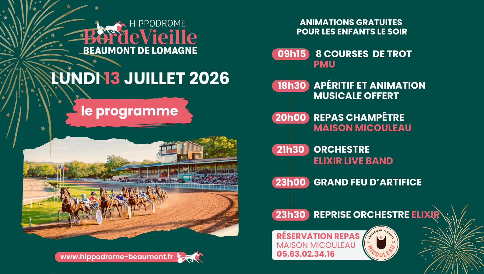 Courses, concert et feu d'artifice